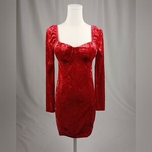 Madden NYC Red Velour Bodycon Dress Juniors S / Women’s XS